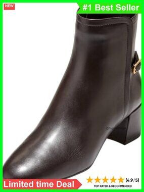Women's Leather Ankle Booties Round Toe Flat Business Casual Boots